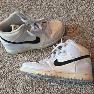 Nike Kids High-Top Sneakers - White and Black